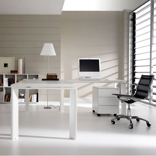 Birou executiv Ideal Form Team, Pratiko Steel White